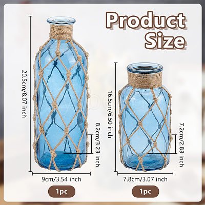 2Pcs 2 Styles Glass Vases AJEW-OC0015-42-1