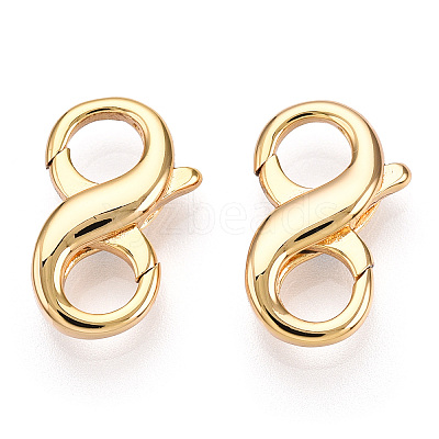 Brass Hook Clasps KK-N254-18G-1