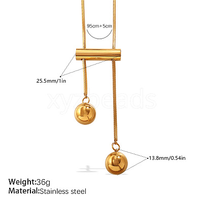 Adjustable 304 Stainless Steel Geometric Lariat Necklaces WGF601B-04-1