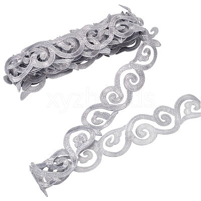 Iron on/Sew on Polyester Embroidery Auspicious Clouds Lace Ribbon OCOR-WH0088-45A-1