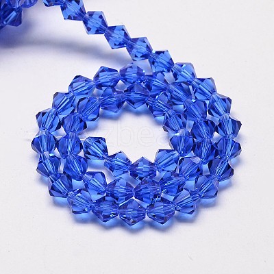 Imitate Austrian Crystal Bicone Glass Beads Strands GLAA-F029-4x4mm-08-1