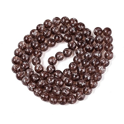 Transparent Half Spray Painted Glass Beads Strands GLAA-Q110-02A-09-1