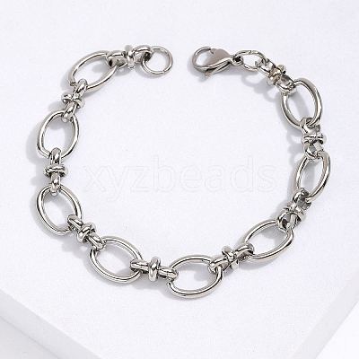 Non-Tarnish 201 Stainless Steel Oval Link Chain Bracelet KM2112-2-1