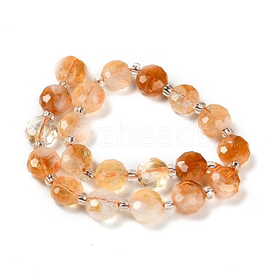 Heated Natural Citrine Beads Strands G-B153-B09-1