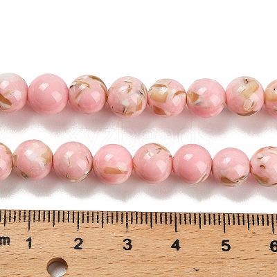 Assembled Synthetic Stone and Trochus Shell Beads Strands G-B128-08C-03-1