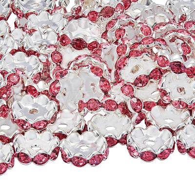 120Pcs Brass Rhinestone Spacer Beads FIND-SZ0003-70B-1