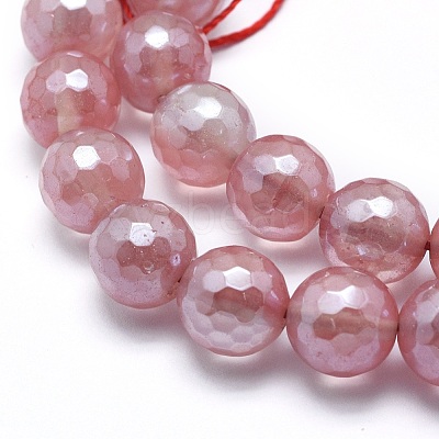 Electroplated Cherry Quartz Glass Beads Strands X-G-O164-04-10mm-1