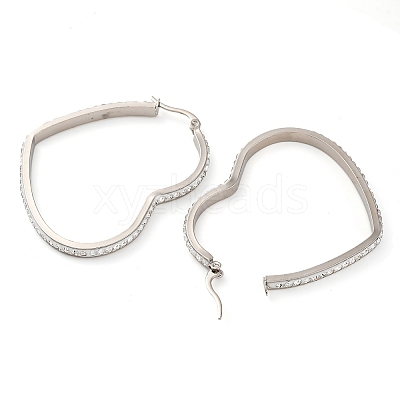 304 Stainless Steel Heart Hoop Earrings EJEW-S242-01P-F-1