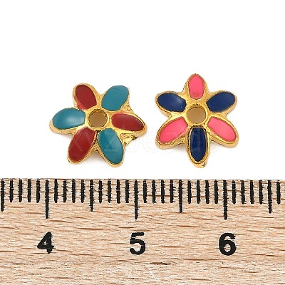 Alloy Enamel Bead Caps FIND-A049-05G-1