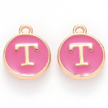 Golden Plated Alloy Enamel Charms ENAM-S118-08T-1