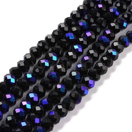 Electroplate Opaque Solid Color Glass Beads Strands X1-EGLA-A034-P8mm-L01-1