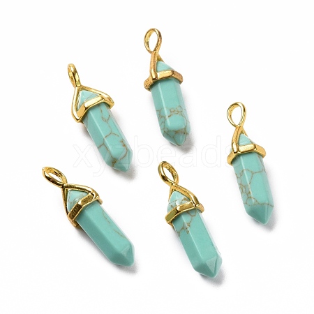 Synthetic Turquoise Pointed Pendants G-K329-10G-1