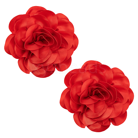 Polyester Flower Brooches JEWB-WH0021-54B-1