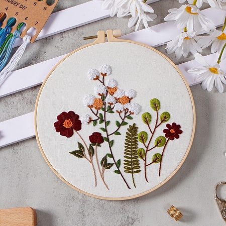 DIY Flower Pattern Embroidery Kits PW-WG4BFFC-04-1