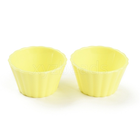 Mini Plastic Simulated Egg Tart Cup DJEW-C005-02F-1