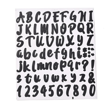 Number & Alphabet & Sign PVC Waterproof Self-Adhesive Sticker DIY-I073-04A-1