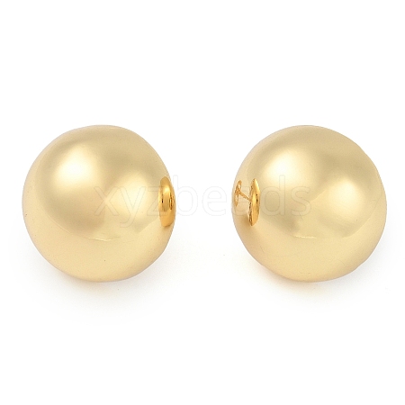 Rack Plating Half Round Brass Stud Earrings for Women EJEW-Z059-02G-1