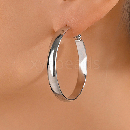 Brass Geometric Hoop Earrings for Women ZE6703-2-1