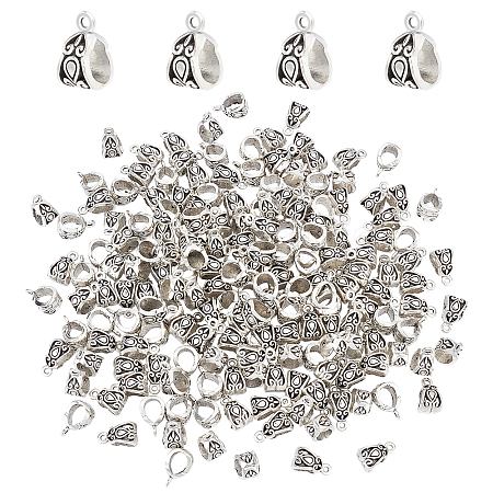 Tibetan Style Zinc Alloy Tube Bails TIBE-PH0001-27AS-RS-1