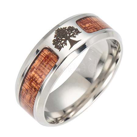 Tree of Life Enamel Finger Rings FIND-PW0020-08H-1