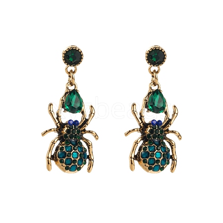 Alloy and Glass Rhinestone Stud Earrings PW-WG70B2C-02-1