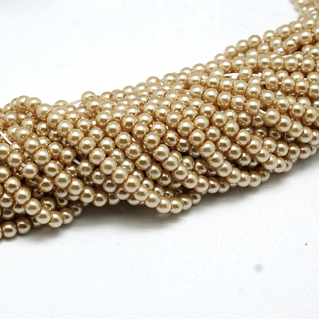 Eco-Friendly  Dyed Glass Pearl Round Bead Strands X-HY-A002-8mm-RB019-1