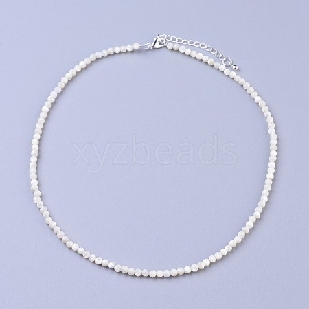 Shell Beaded Necklaces NJEW-K114-A-B01-1