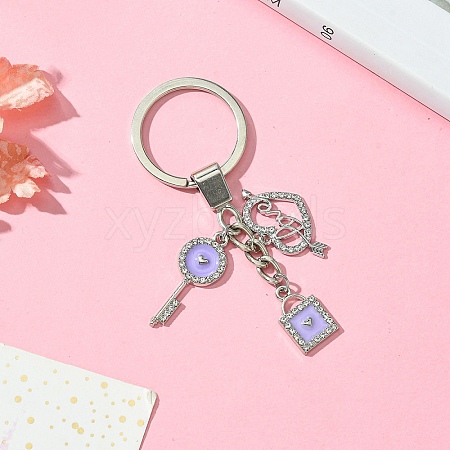 Alloy Enamel & Rhinestone Keychain KEYC-YW00074-01-1