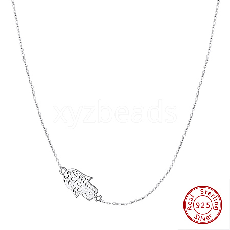 925 Sterling Silver Cable Chain Necklaces NJEW-L116-03P-1