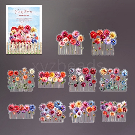 20pcs Flower PET Self-Adhesive Stickers PW-WG04A41-01-1