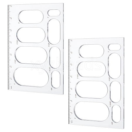 Multifunctional Acrylic Drawing Scale Ruler DIY-WH0387-72D-1