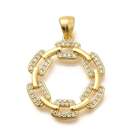 Rack Plating Brass Micro Pave Cubic Zirconia Pendants KK-L226-016G-1