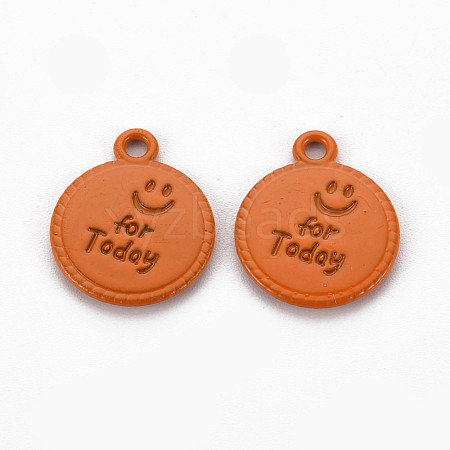 Spray Painted Alloy Pendants PALLOY-Q433-030F-RS-1