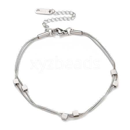 304 Stainless Steel Multi-Strand Chain Bracelets BJEW-H618-20P-1