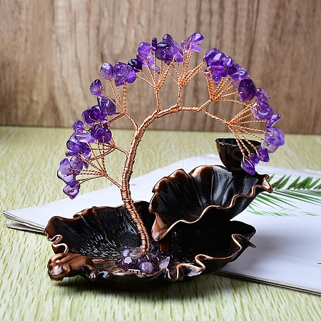 Natural Amethyst Chips Tree of Life Decorations PW-WGAFFC2-06-1