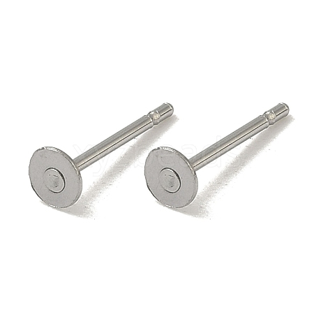 Non-Tarnish 316 Surgical Stainless Steel Flat Round Blank Peg Stud Earring Settings X-STAS-R073-06G-1