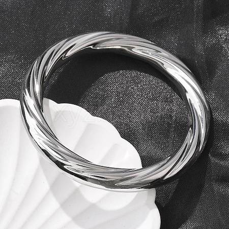 Twist 304 Stainless Steel Bangles for Women BJEW-S161-06P-1