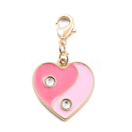 Alloy Rhinestone & Enamel Pendant Decoration HJEW-P021-01I-G-1