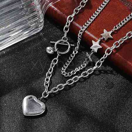 304 Stainless Steel Chain Necklaces NJEW-M078-13P-1