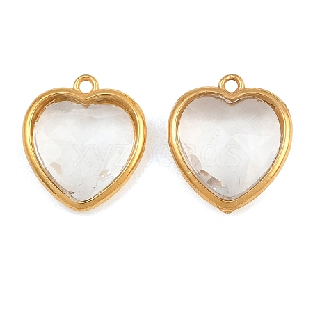 Valentine's Day 304 Stainless Steel with Glass Charms STAS-Q119-01G-A02-1