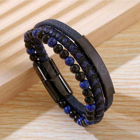 PU Leather Braided Cord Bracelets PW-WGF341D-09-1