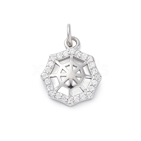 925 Sterling Silver Micro Pave Clear Cubic Zirconia Charms STER-S010-03D-P-1
