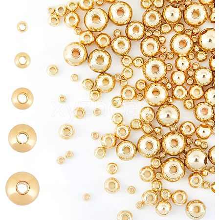 HOBBIESAY 220Pcs 5 Style Brass Beads KK-HY0001-01-1