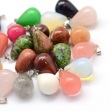 Teardrop Natural & Synthetic Mixed Stone Pendants G-Q435-M-1