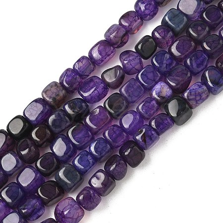 Natural Dragon Veins Agate(Dyed & Heated) Beads Strands G-G177-E19-03-1