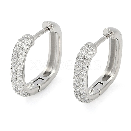 Rack Plating Square Brass Micro Pave Cubic Zirconia Hoop Earrings EJEW-Z059-13P-01-1