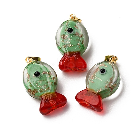 Handmade Lampwork Pendants LAMP-A007-01G-04-02-1