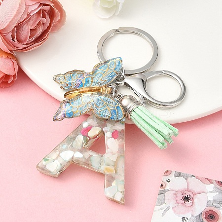 Resin & Acrylic & Faux Suede Tassel Keychain KEYC-YW00126-01-1