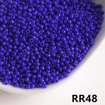 Opaque 6/0 Glass Seed Beads SEED-I013-4mm-RR48-1