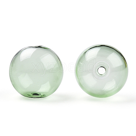 Transparent Blow High Borosilicate Glass Globe Beads GLAA-T003-09D-1